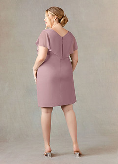 Azazie Julia Mother of the Bride Dresses Dusty Rose Sheath V-Neck Pleated Chiffon Dress image9