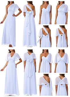 Azazie Fifi Abiti da Damigella Abito Convertibile A-Line in Chiffon Senza Cinturino Lavanda image10