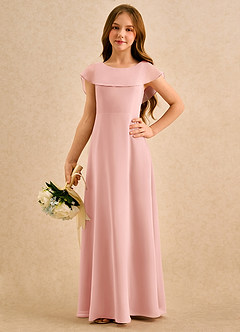 Azazie Kittie Girls Formal Flower Girl Klänningar Klä A-Line i Chiffong image5