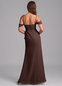 Azazie Johana Brautjungfernkleider Wandelbar Meerjungfrau-Linie Schulterfrei Chiffon Kleid Ganache image2