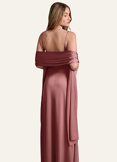 front Azazie Chal De Satén Elástico A Juego