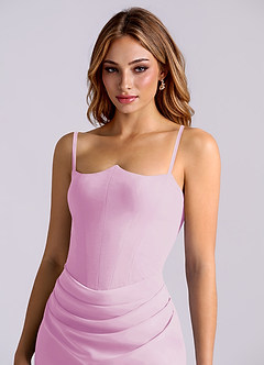 Azazie Debby Bridesmaid Dresses Candy Pink Mermaid Strapless Chiffon Dress image6