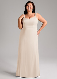 Azazie Denice Bridesmaid Dresses White Alabaster Sheath Pleated Stretch Satin Dress image10