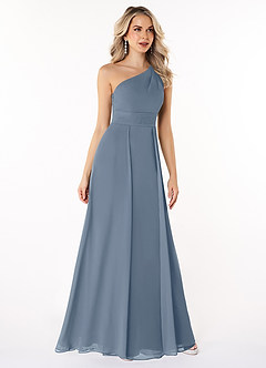 Azazie Dallas Bridesmaid Dresses Twilight A-Line One Shoulder Chiffon Dress image3