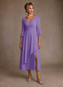 Azazie Aerynne Mother of the Bride Dresses Tahiti A-Line Pleated Chiffon Dress image4