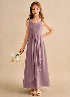 Azazie Zaida Girls Formal Flower Girl Klänningar Klä A-Line i Chiffong Plisserad image3