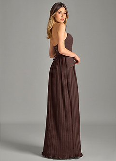 Azazie Becka Bridesmaid Dresses Ganache A-Line Strapless Chiffon Dress image5