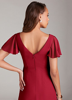 Azazie Soren Bridesmaid Dresses Scarlet A-Line Ruched Chiffon Dress image7