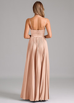 Azazie Akiko Bridesmaid Dresses Rose Gold A-Line Sweetheart Neckline Stretch Satin Dress image2