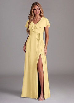 Azazie Lainey Bridesmaid Dresses Butter A-Line with Pockets Chiffon Dress image9