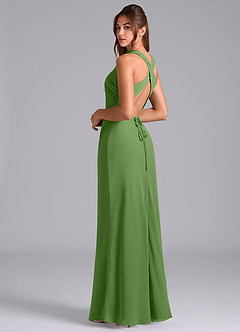 Azazie Evadne Suknie dla druhen Osłona Pofałdowany Szyfon Do ziemi Sukienka image2