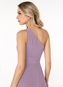 Azazie Dallas Bridesmaid Dresses Wisteria A-Line One Shoulder Chiffon Dress image5