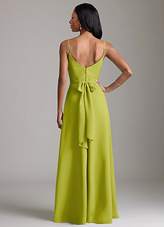 Azazie Kali Bridesmaid Dresses Lemongrass A-Line Pleated Chiffon Dress image4