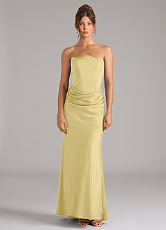 Azazie Debby Bridesmaid Dresses Lemon Sorbet Mermaid Strapless Stretch Satin Convertible Dress image5