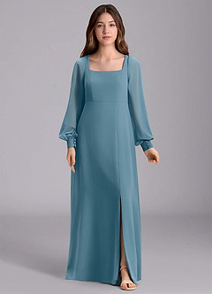 Azazie Bondi Junior Robe Trapèze en Mousseline de soie Blouson Bermude image7