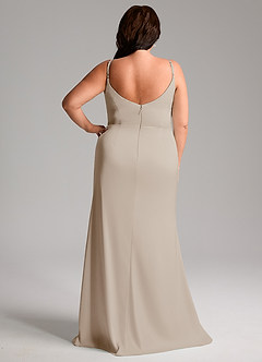 Azazie Deandra Bridesmaid Dresses Frost Mermaid Pleated Stretch Satin Dress image8