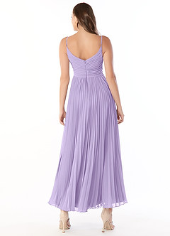 Azazie Raychelle Brautjungfernkleider A-Linie V-Hals Chiffon Kleid Flieder image5