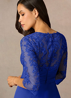 Azazie Poe Abiti per la Madre della Sposa Abito Tubino in Pizzo Blu Reale image5