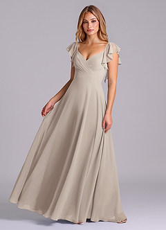 Azazie Leilani Bridesmaid Dresses Frost A-Line Pleated Chiffon Dress image1
