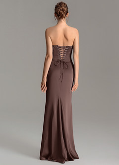 Azazie Adrienne Bridesmaid Dresses Ganache Mermaid Corset Stretch Satin Convertible Dress image4