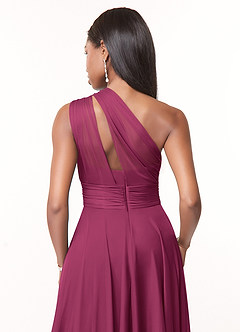 Azazie Charlize Jurken voor bruidsmeisjes Jurk van Mesh met A-Lijn One-Shoulder Moerbei image4