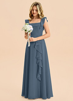 Azazie Nori Junior Neptune A-Line Ruched Chiffon Dress image5