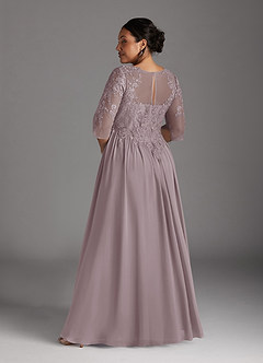 Azazie Mirielle vestidos de madre de la novia Vestido de Atardecer de Gasa de Corte En A con Encaje Scoop image8