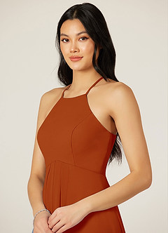 Azazie Sarah Final Sale Paprika Empire Pleated Chiffon Dress image6