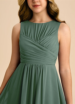 Azazie Skyla Junior Linia A Pofałdowany Szyfon Długość podłogi Młodsza druhna Sukienka image7