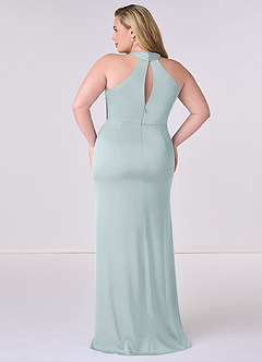 Barbie ♥ Azazie Bridesmaid Dresses Mist Sheath Stretch Satin Dress image8