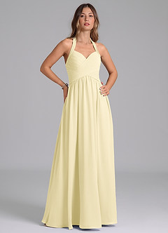 Azazie Darlyn Bridesmaid Dresses Lemon Sorbet A-Line Sweetheart Neckline Chiffon Dress image4