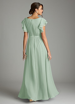Azazie Daphne Modest Bridesmaid Dresses A-Line Ruffled Chiffon Floor-Length Dress image2