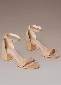 front One-Strap Buckle Block Heel Sandals