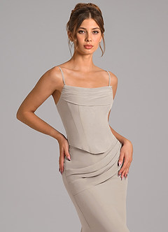 Azazie Sorrel Bridesmaid Dresses Frost Mermaid Corset Chiffon Dress image8
