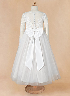 Azazie Elodie Robe Demoiselle D'honneur Fillette Robe Princesse en Dentelle Ivoire image11