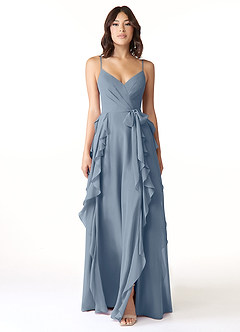 Azazie Peyton Bridesmaid Dresses Twilight A-Line Ruched Chiffon Dress image5