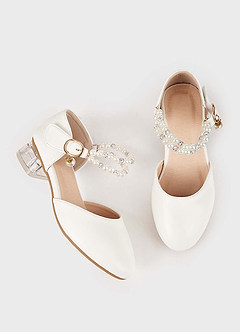 front Escarpins à talons compensés et brides en perles pour fille