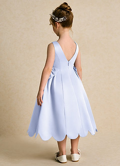 Azazie Macaroon Flower Girl Dresses Lavender Ball-Gown Bow Matte Satin Dress image3