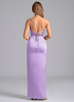 Azazie Naria Brautjungfernkleider Etui One-Shoulder Stretch-Satin Kleid Flieder image6