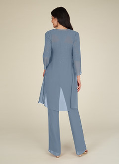 Azazie Florida Mother of the Bride Dresses Dusty Blue Jumpsuit/Pantsuit Sequins Chiffon Dress image4
