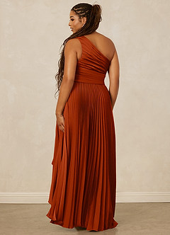 Christian Siriano Bridal for Azazie 1008 Bridesmaid Dresses Paprika A-Line One Shoulder Stretch Satin Dress image10