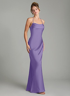 Azazie Mae Bridesmaid Dresses Tahiti Mermaid Pleated Stretch Satin Dress image5