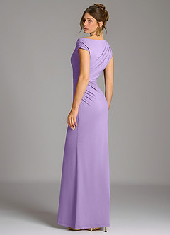 Azazie Nazanin Bridesmaid Dresses Lilac Mermaid Off the Shoulder Premium Stretch Jersey Dress image6