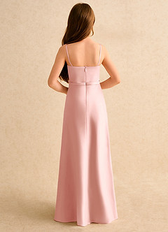 Azazie Fishie Girls Formal Flower Girl Dresses Rosette A-Line Matte Satin Dress image7