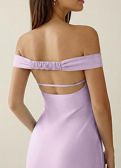 Gwendonme Frosted Lilac Satin Crystal Linen Prom Dress image6