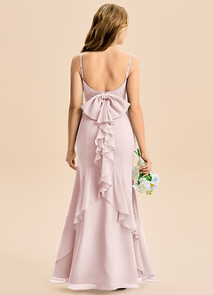 Azazie Lioren Junior Syrena Ukłon Szyfon Długość podłogi Młodsza druhna Sukienka image5