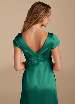 Azazie Allessia Abiti da damigella d'onore premaman Abito A-Line Raso Metallizzato Floor-Length image6