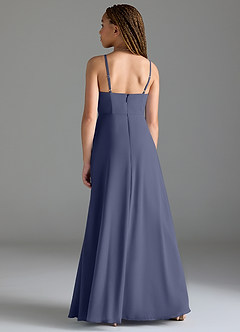 Azazie Moira Junior Stormy A-Line with Pockets Chiffon Dress image5