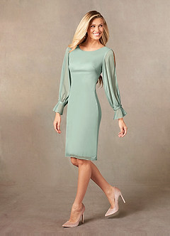 Azazie London Mother of the Bride Dresses Agave Sheath Mesh Dress image5