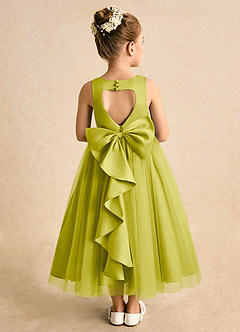 Azazie Solia Robe Demoiselle D'honneur Fillette Robe Princesse en Tulle Arc Citronnelle image1
